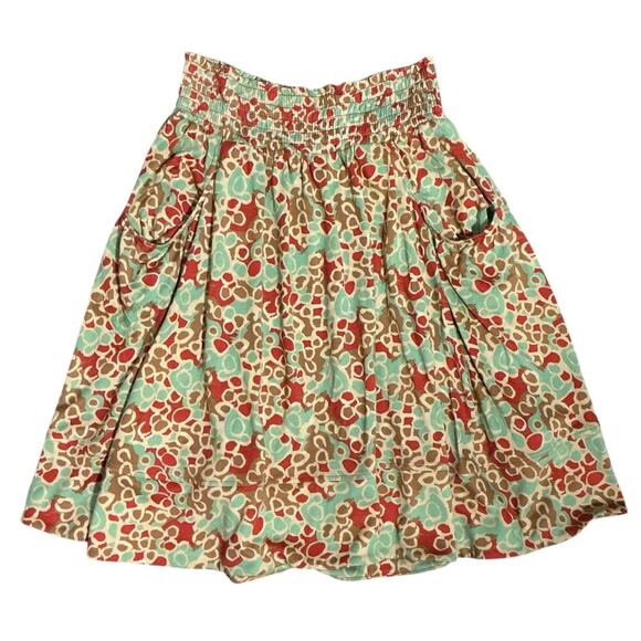 Diane von Furstenberg Silk Skirt 6 Floral Print Elastic Waist Pockets Boho - Picture 2 of 10